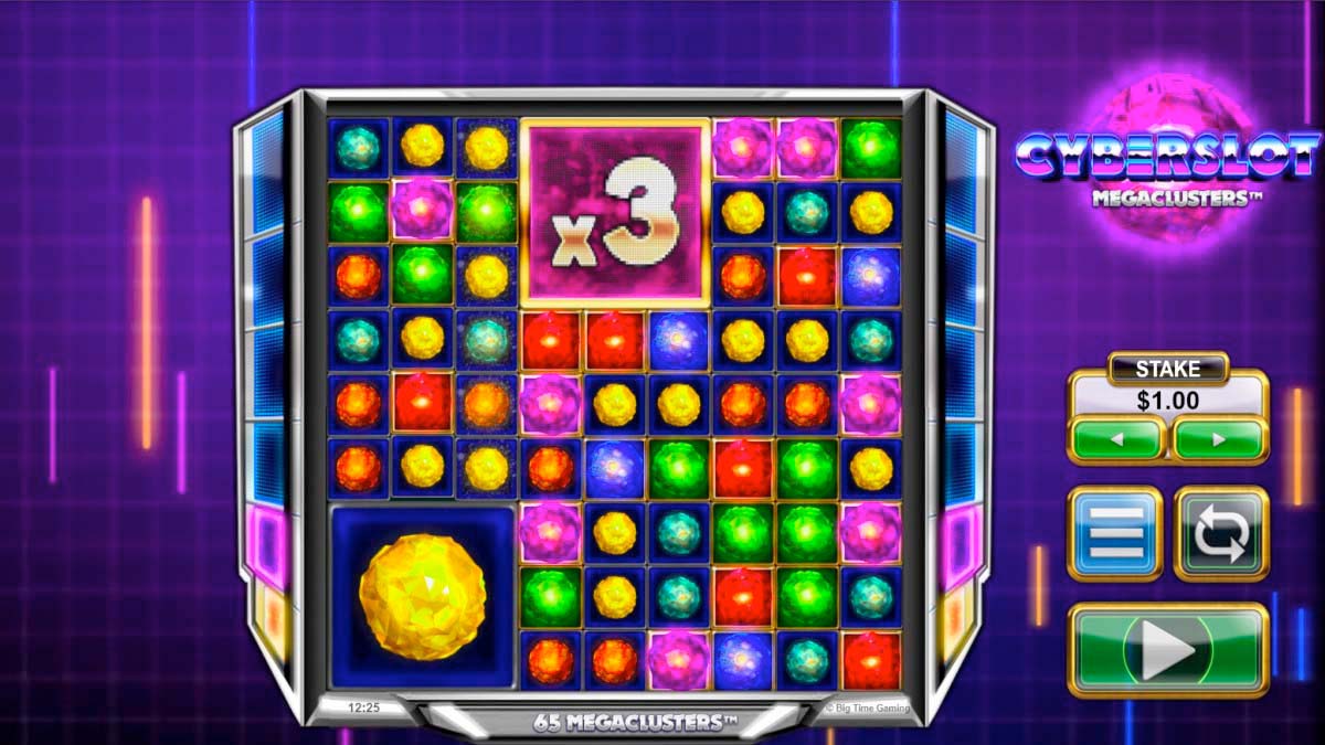 Screenshot of the Cyberslot Megaclusters slot by Big Time Gaming