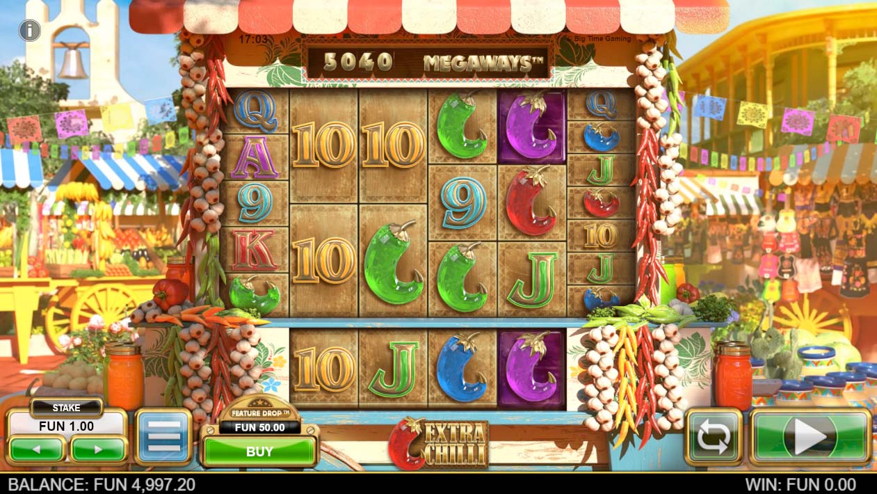 Screenshot of the Extra Chilli slot by Big Time Gaming