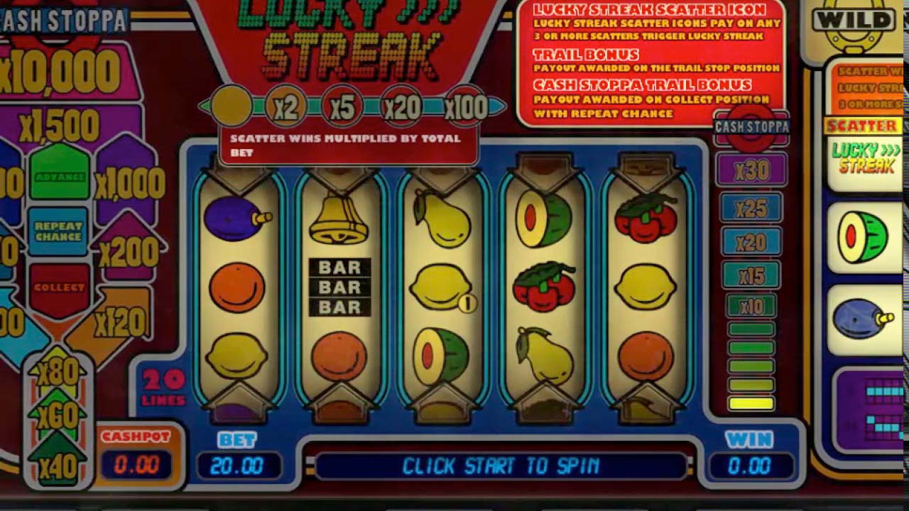 Screenshot of the Lucky Streak slot by Big Time Gaming