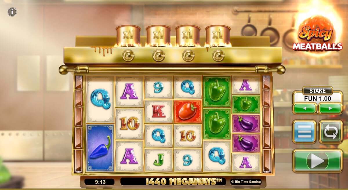 Screenshot of the Spicy Meatballs Megaways slot by Big Time Gaming