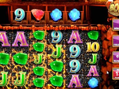 Screenshot of the Tumbling Treasures slot by Big Time Gaming