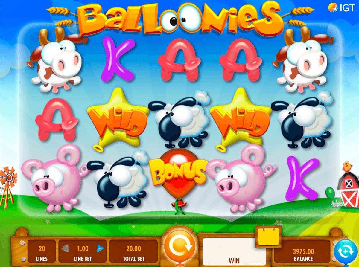 Screenshot of the Balloonies Farm slot by IGT