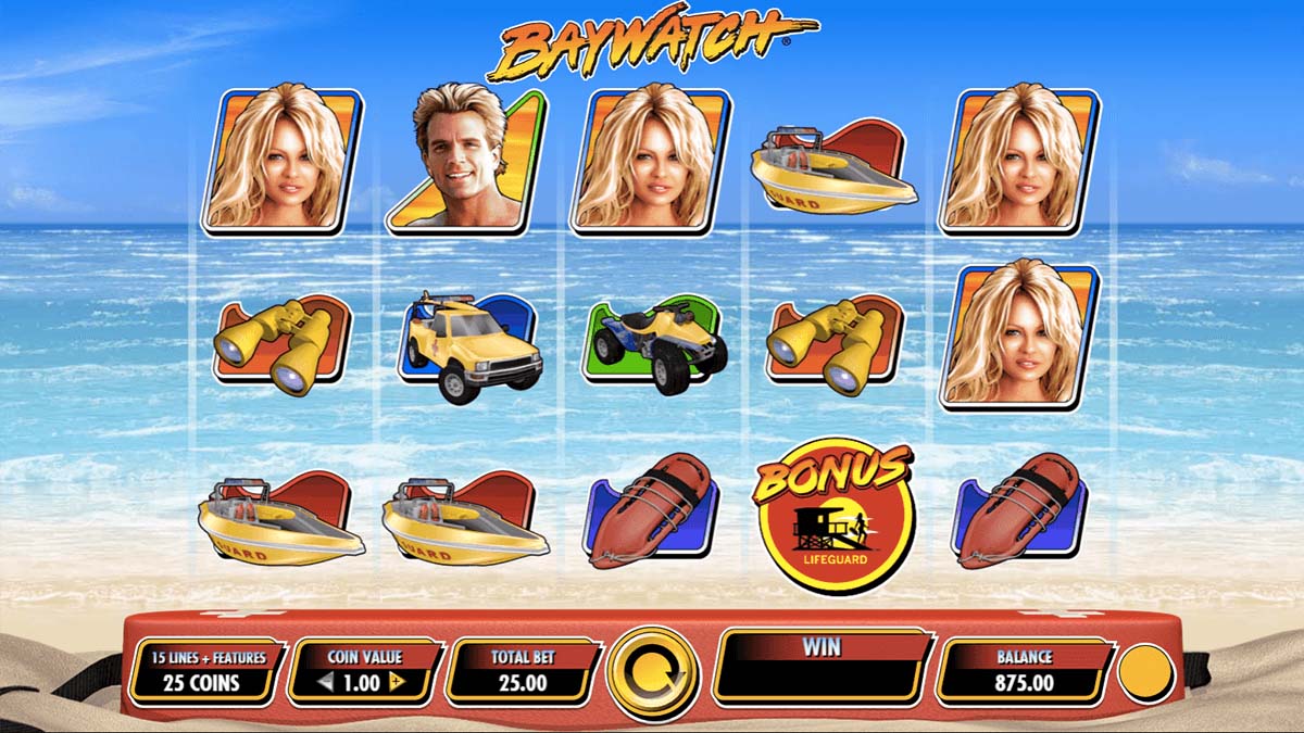 Screenshot of the Baywatch slot by IGT