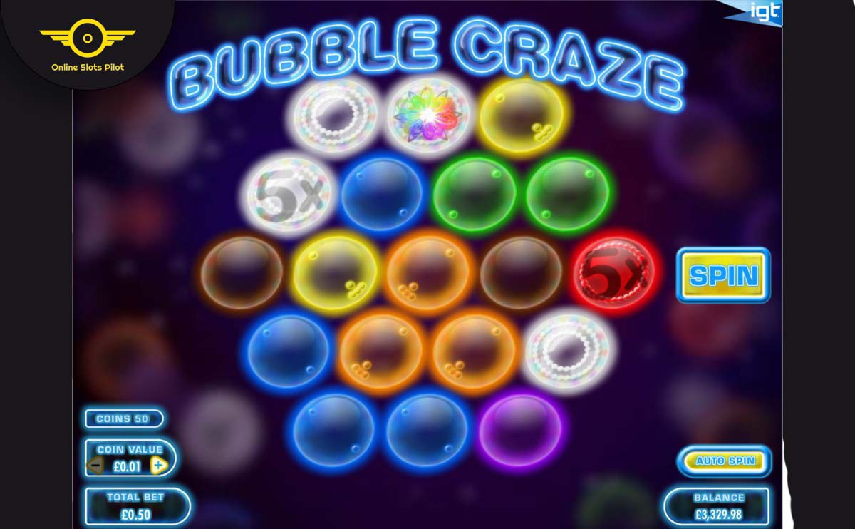 Screenshot of the Bubble Craze slot by IGT