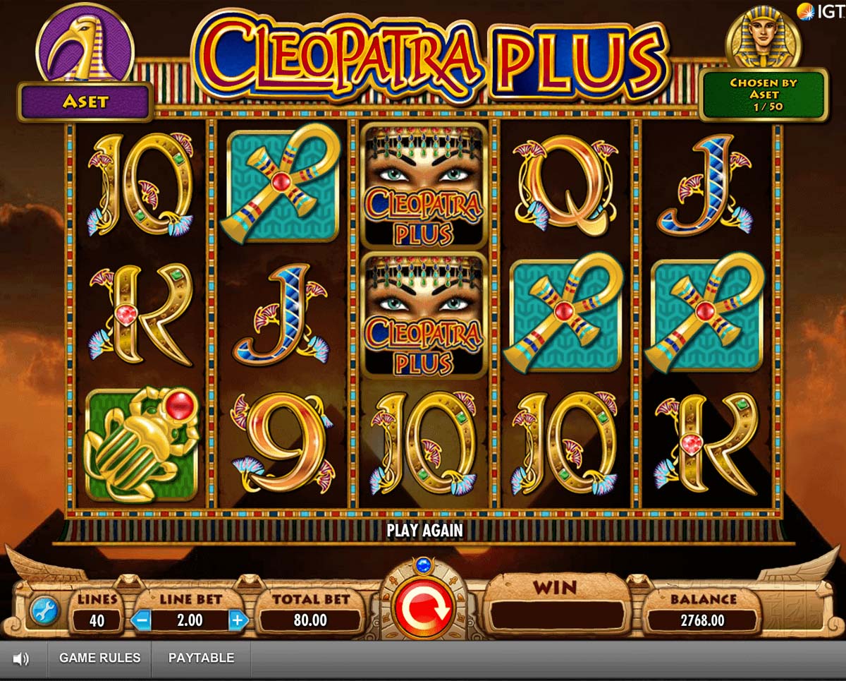 Screenshot of the Cleopatra Diamond Spins slot by IGT