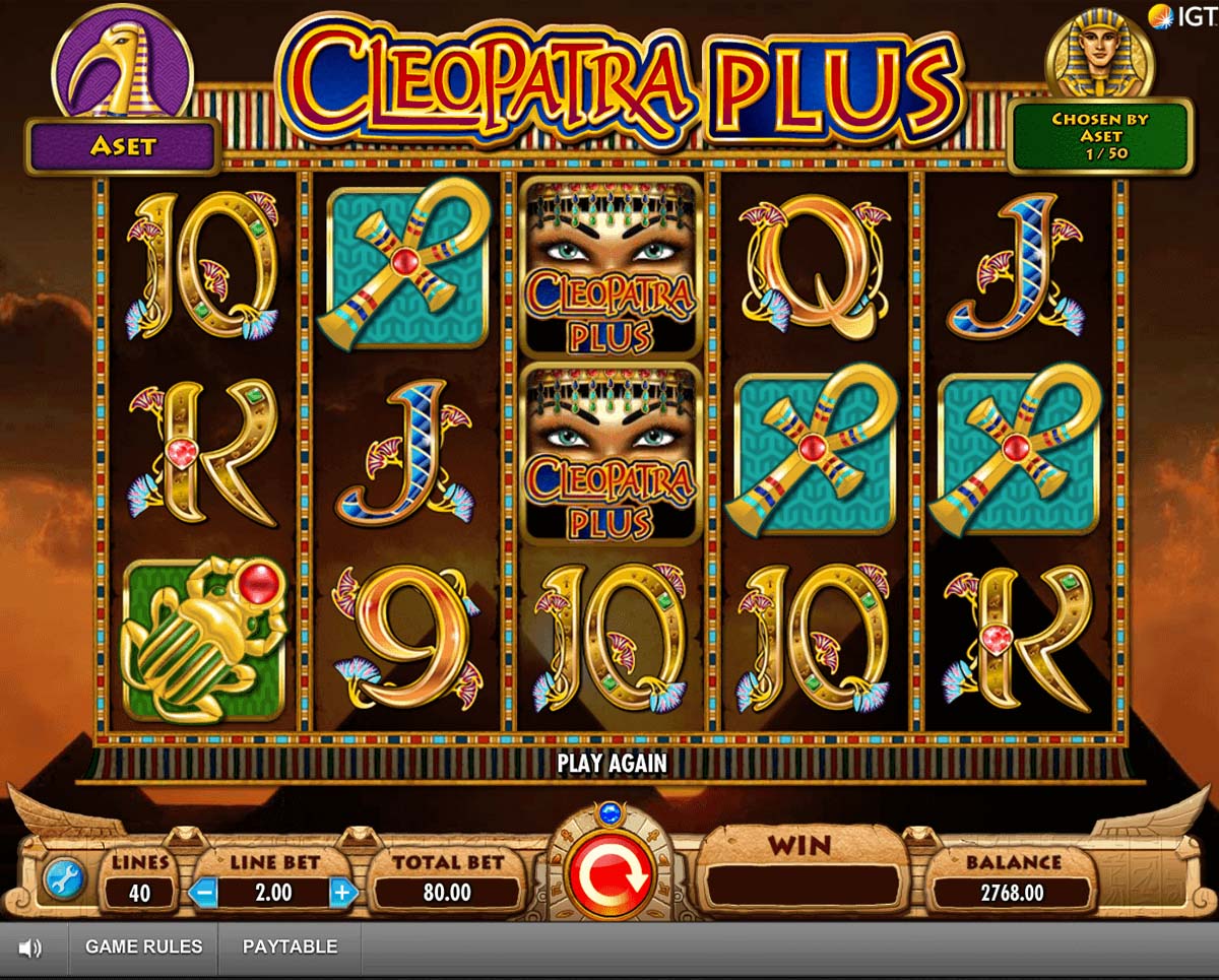 Screenshot of the Cleopatra Plus slot by IGT