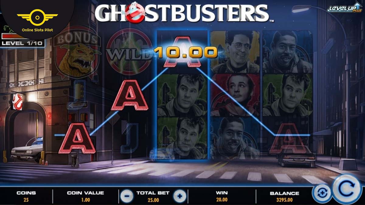 Screenshot of the Ghost Busters Level Up Plus slot by IGT