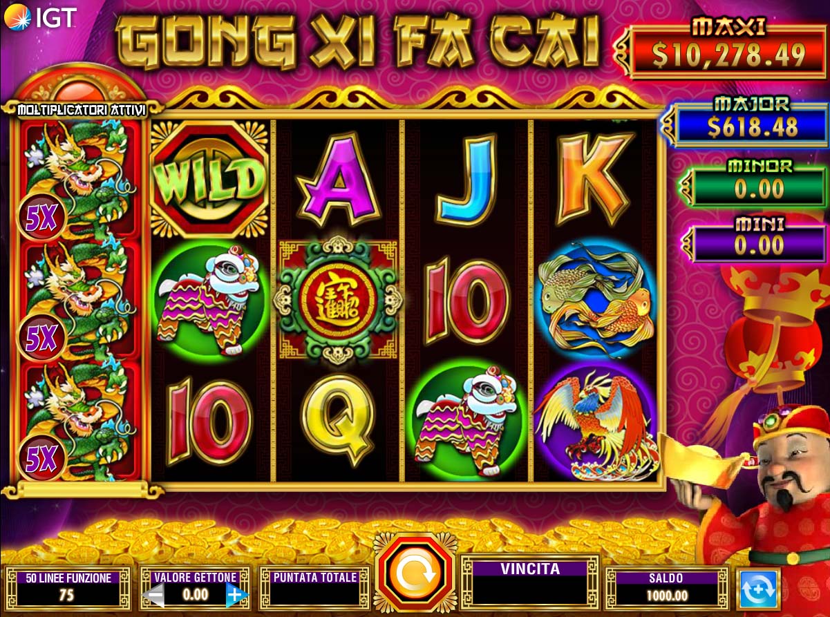 Screenshot of the Gong Xi Fa Cai slot by IGT