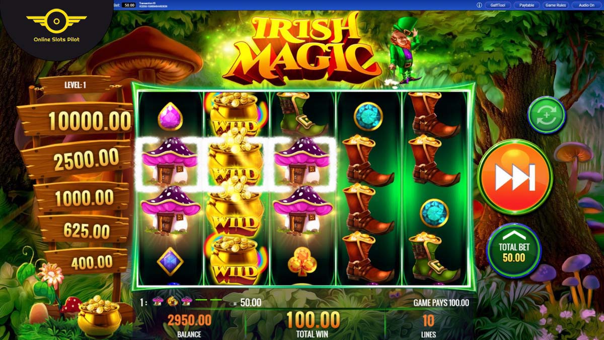 Screenshot of the Irish Magic slot by IGT