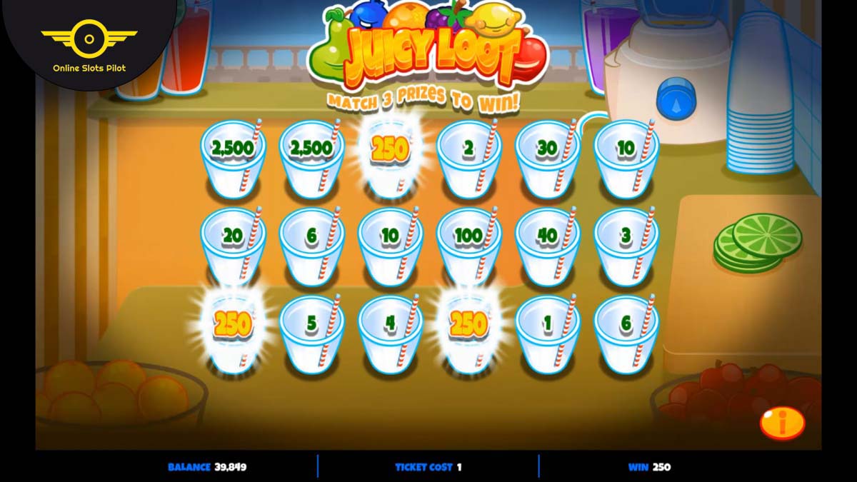 Screenshot of the Juicy Loot slot by IGT
