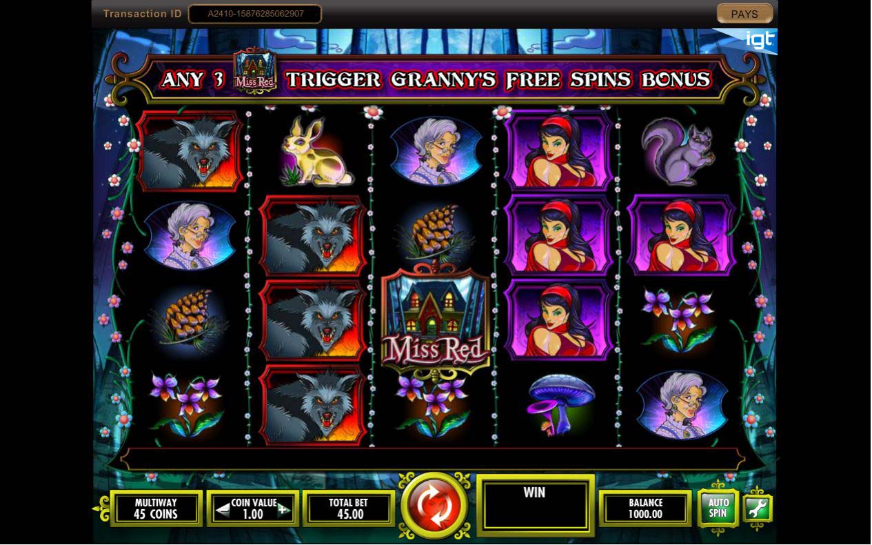 Screenshot of the Miss Red slot by IGT