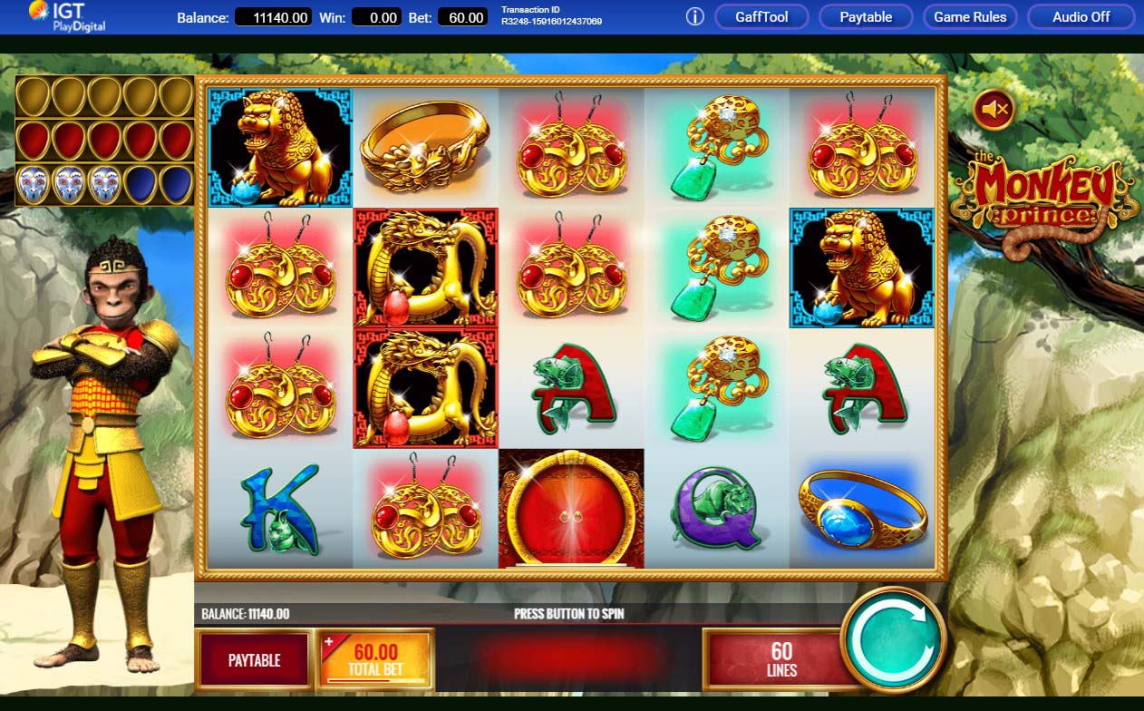 Screenshot of the Monkey Prince slot by IGT
