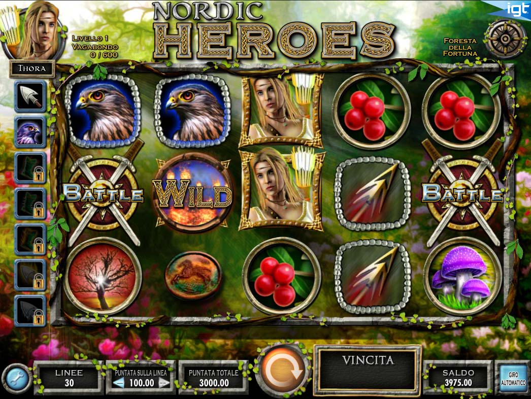 Screenshot of the Nordic Heroes slot by IGT