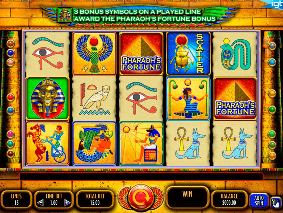 Screenshot of the Pharaohs Fortune slot by IGT