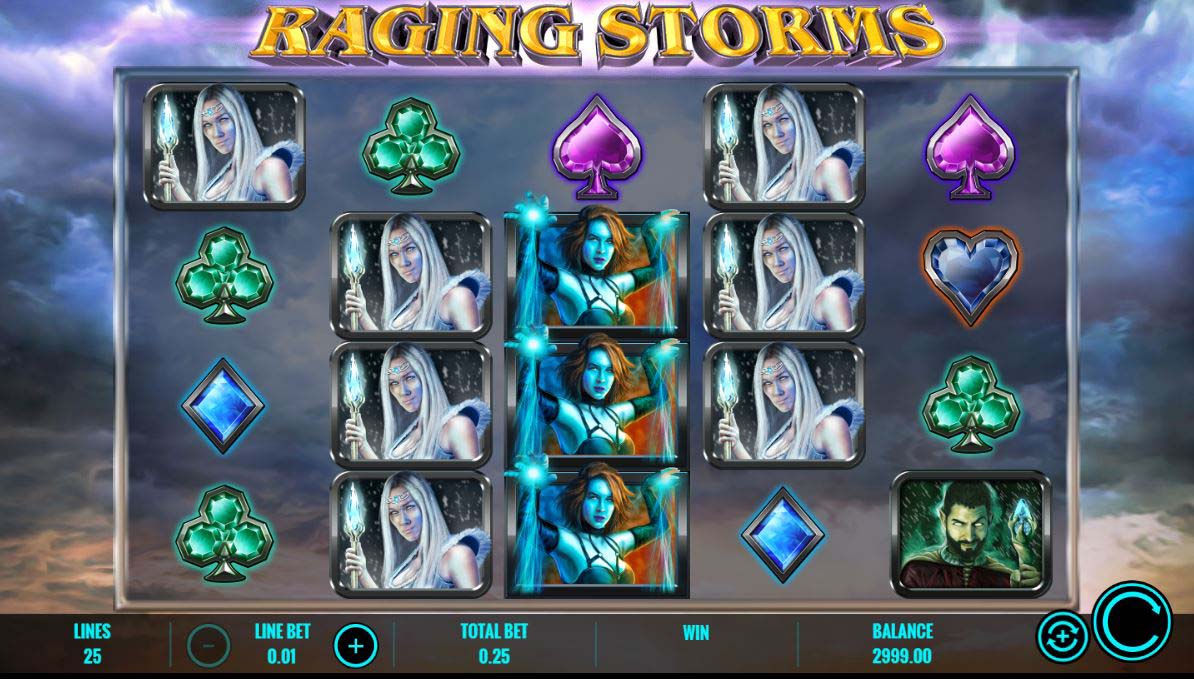 Screenshot of the Raging Storms slot by IGT