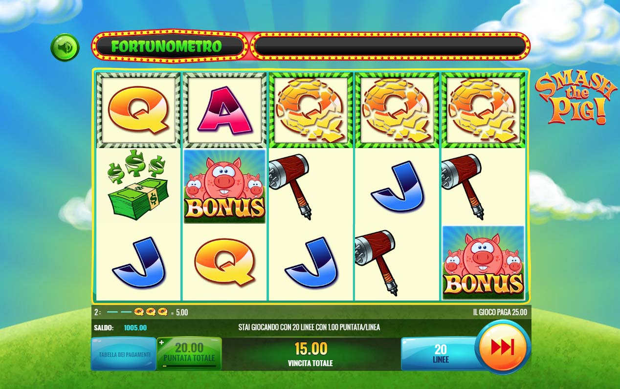 Screenshot of the Smash the Pig slot by IGT