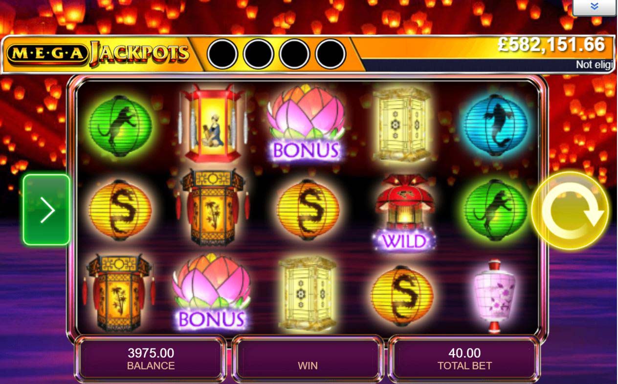 Screenshot of the Star Lanterns Mega Jackpots slot by IGT