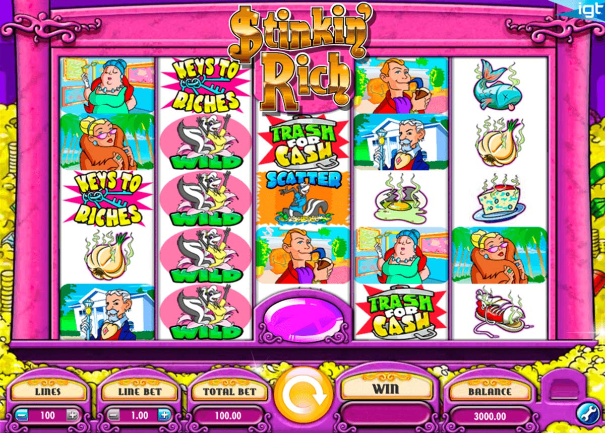 Screenshot of the Stinkin Rich slot by IGT