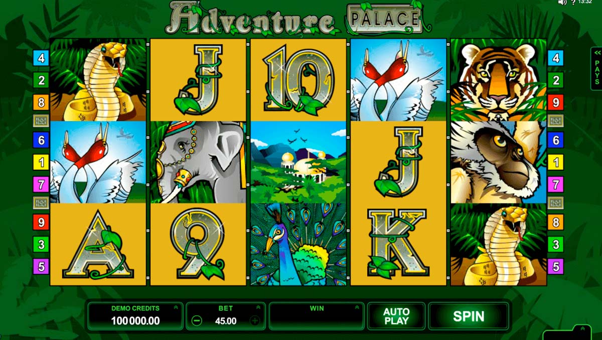 Screenshot of the Adventure Palace slot by Microgaming