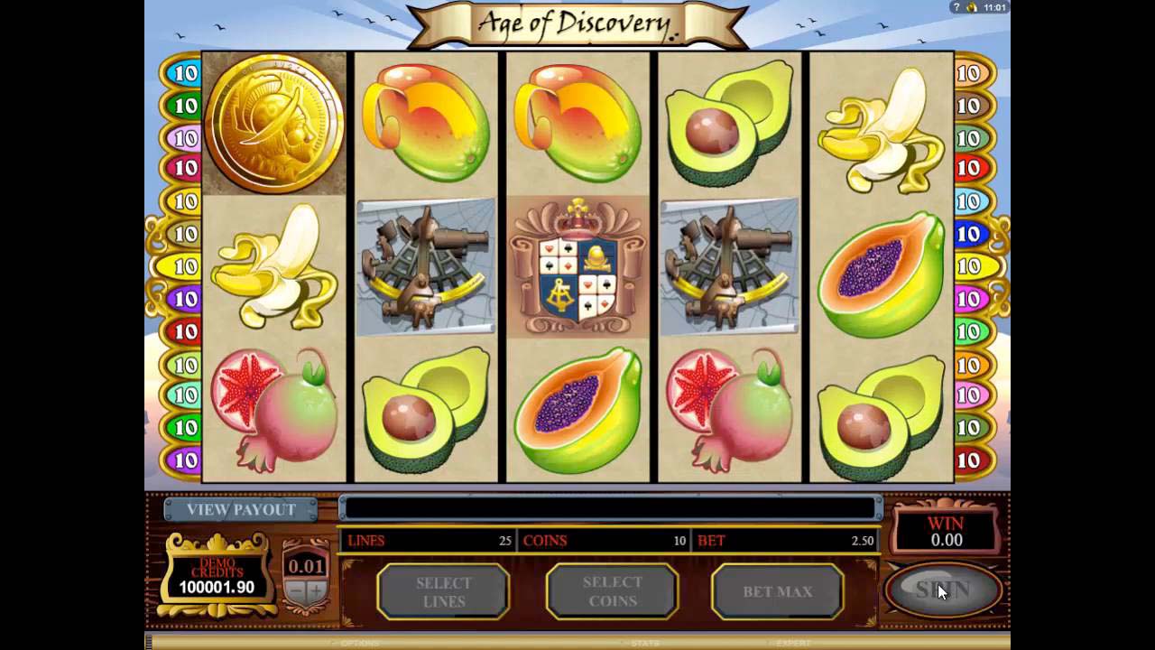 Screenshot of the Age of Discovery slot by Microgaming