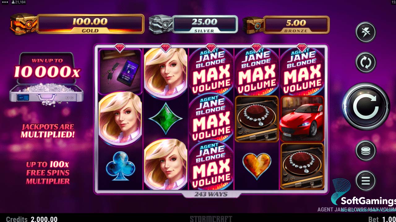 Screenshot of the Agent Jane Blonde slot by Microgaming