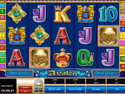 Screenshot of the Avalon slot by Microgaming