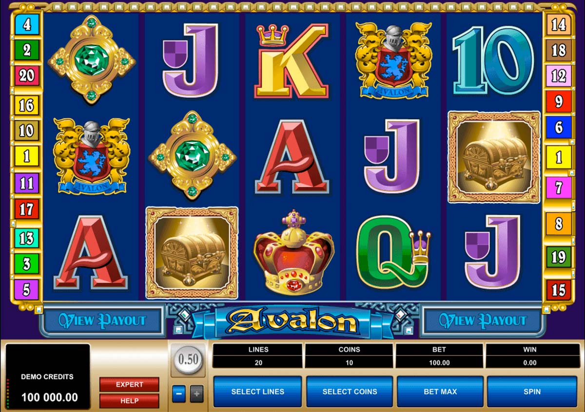 Screenshot of the Avalon slot by Microgaming