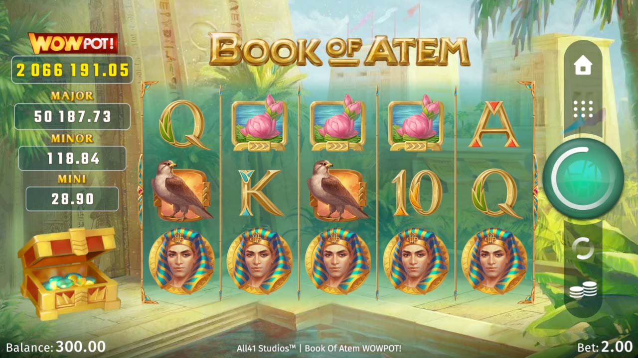 Screenshot of the Book of Atem slot by Microgaming