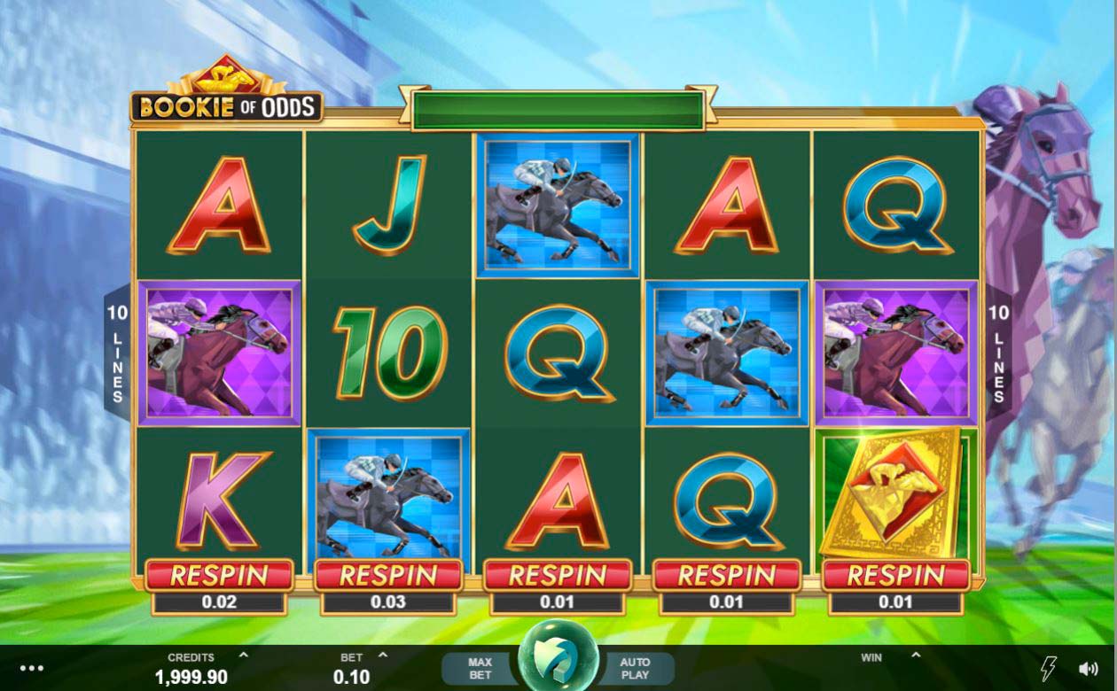 Screenshot of the Bookie of Odds slot by Microgaming