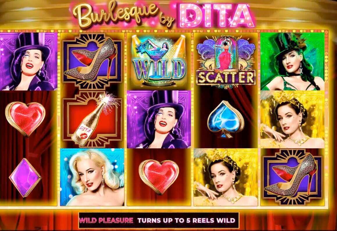Screenshot of the Burlesque By Dita slot by Microgaming