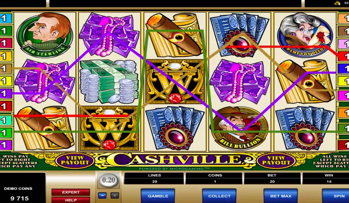 Screenshot of the Cashville slot by Microgaming