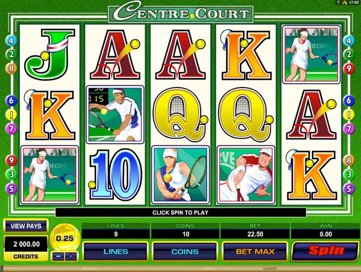 Screenshot of the Centre Court slot by Microgaming