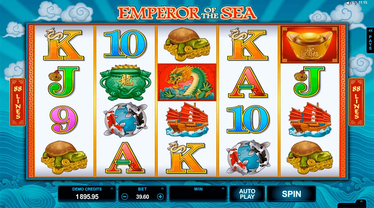 Screenshot of the Emperor of the Sea slot by Microgaming