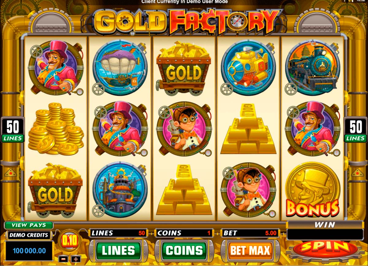 Screenshot of the Gold Factory slot by Microgaming