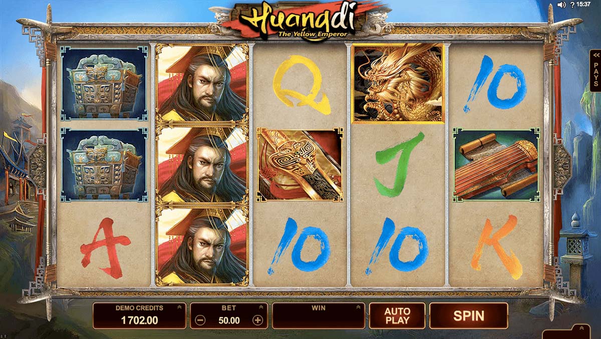 Screenshot of the Huangdi the Yellow Emperor slot by Microgaming