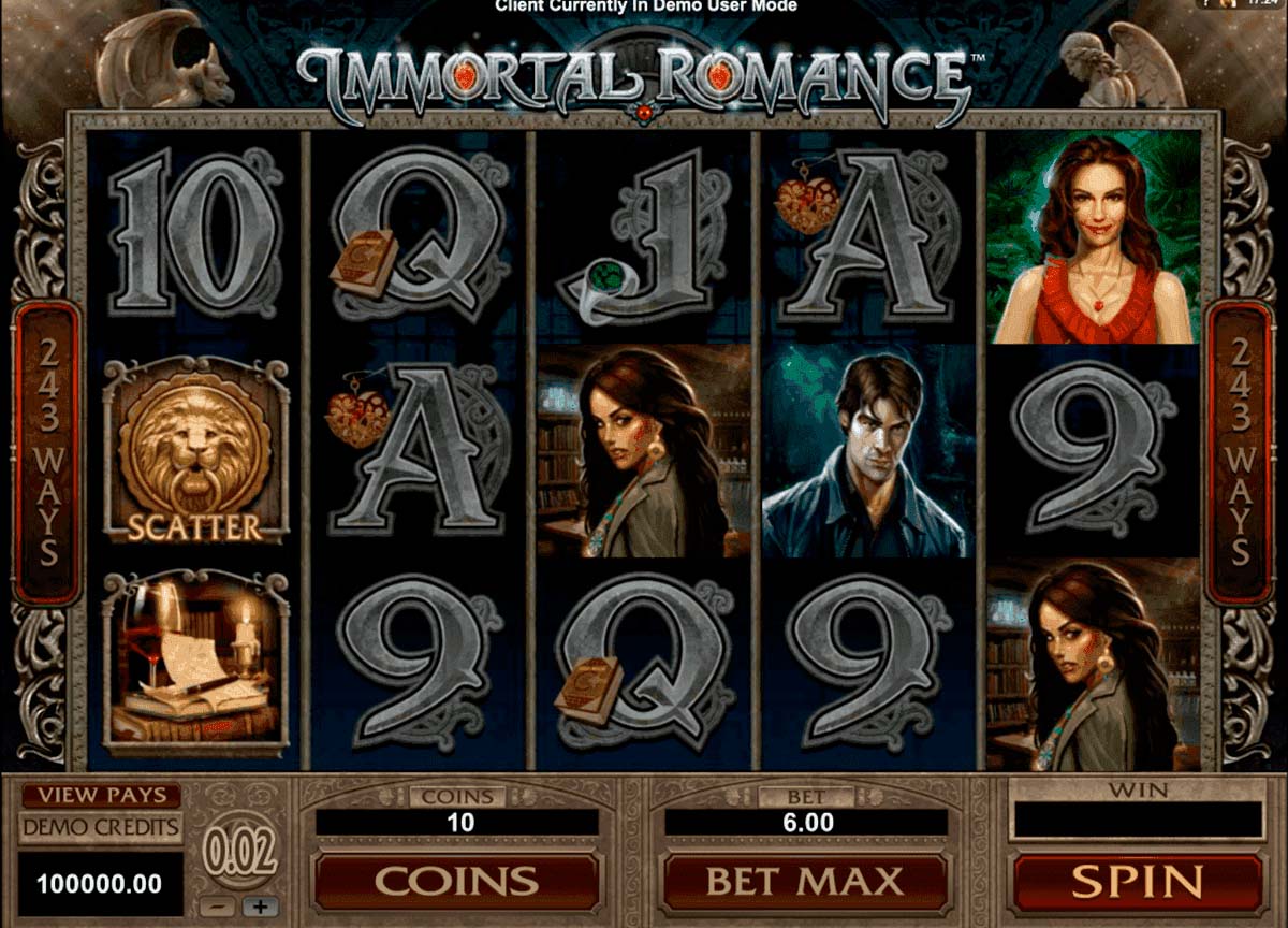 Screenshot of the Immortal Romance slot by Microgaming