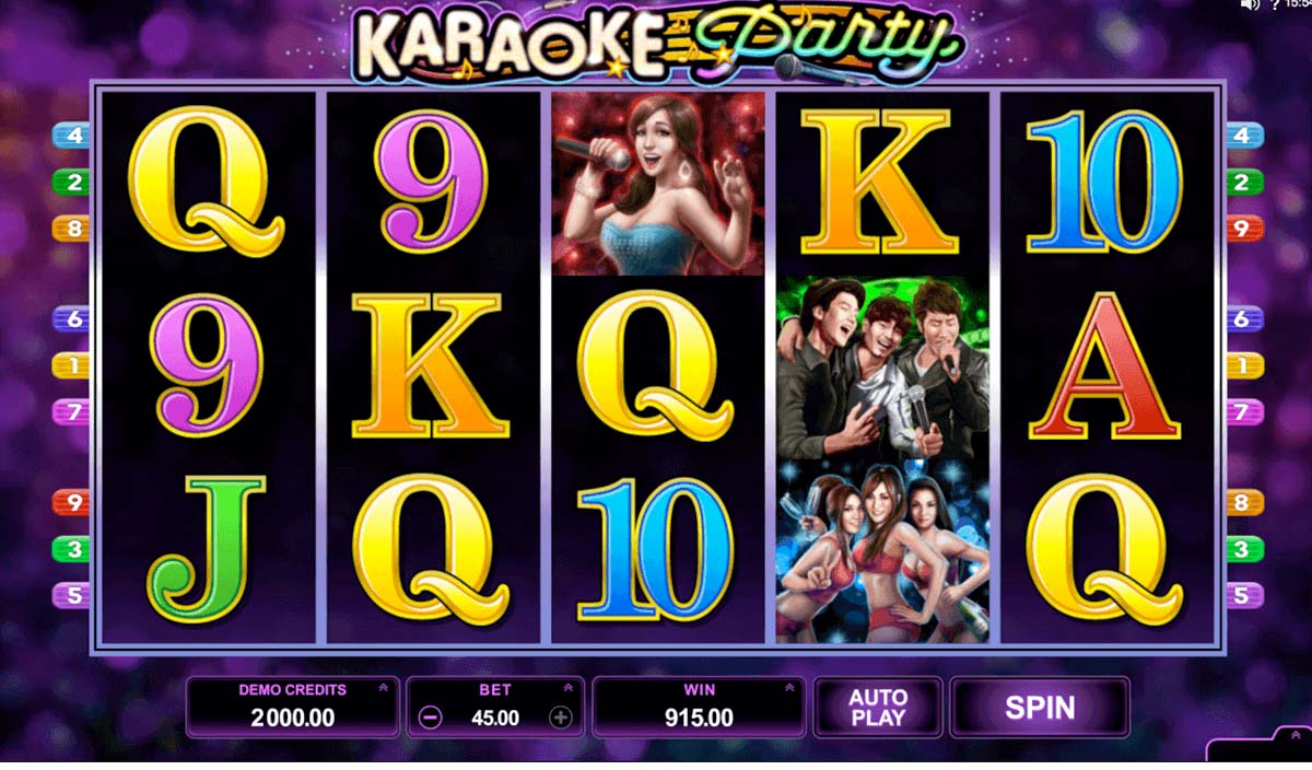 Screenshot of the Karaoke Party slot by Microgaming