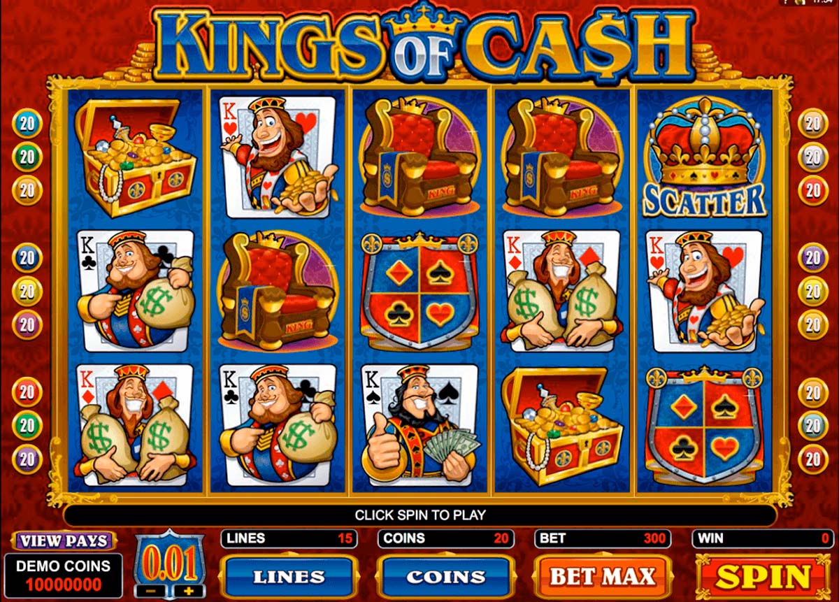 Screenshot of the Kings of Cash slot by Microgaming