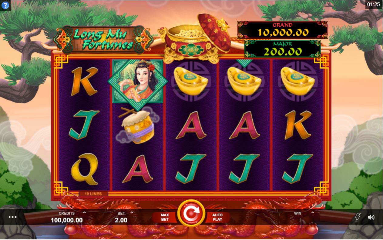 Screenshot of the Long Mu Fortunes slot by Microgaming