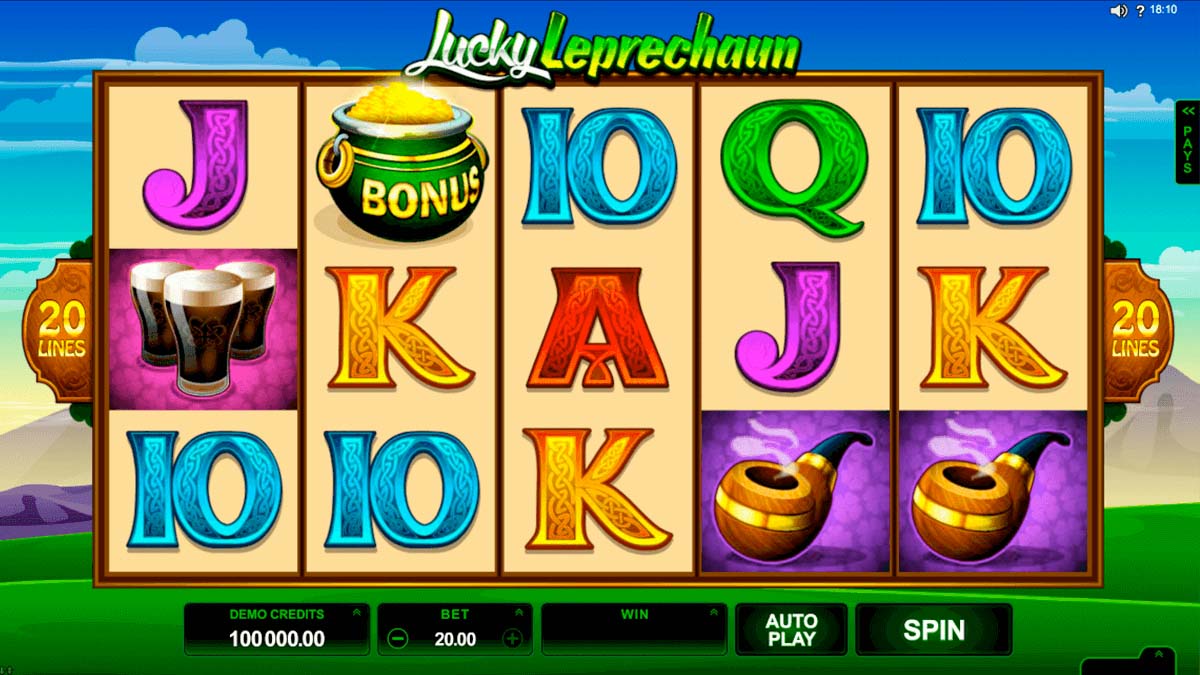 Screenshot of the Lucky Leprechaun slot by Microgaming