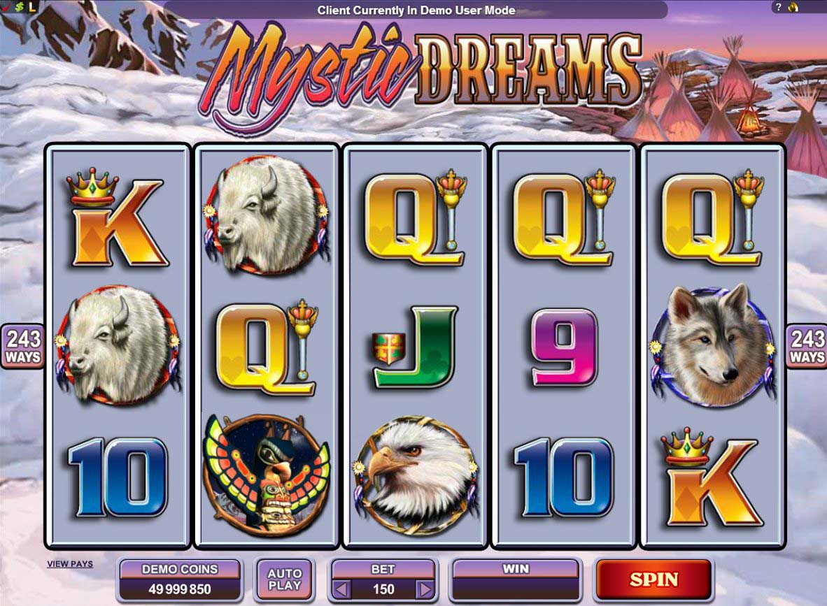 Screenshot of the Mystic Dreams slot by Microgaming