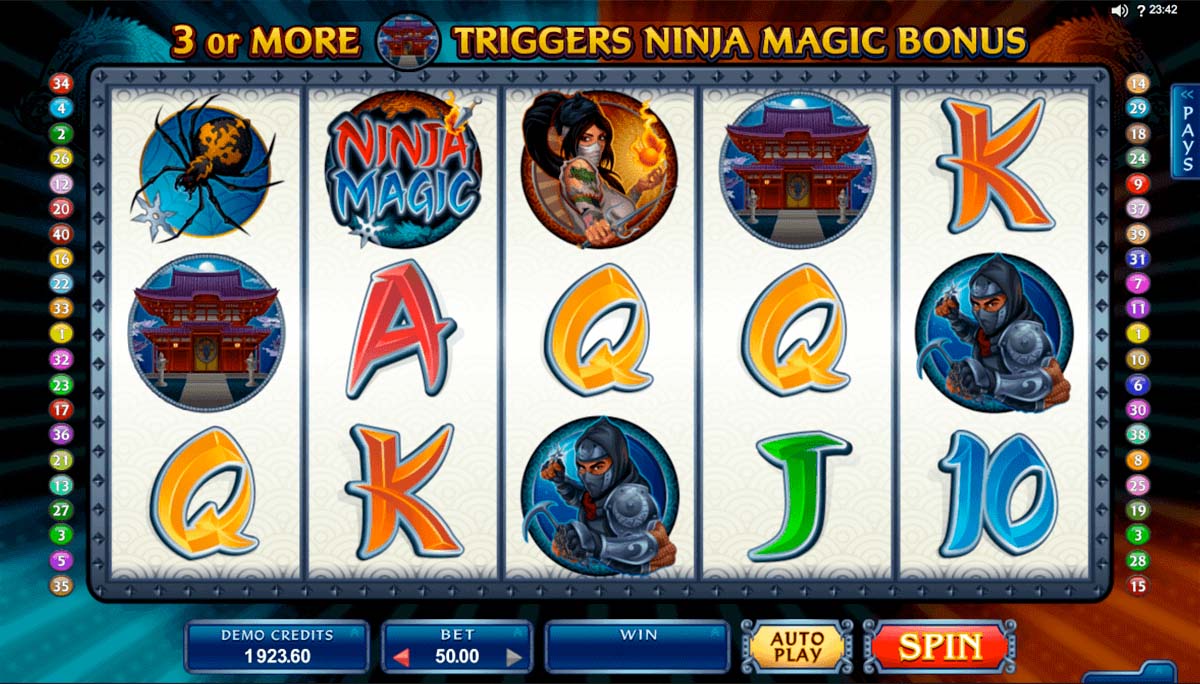Screenshot of the Ninja Magic slot by Microgaming