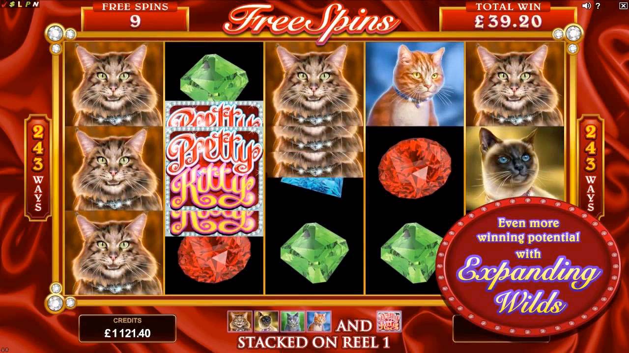 Screenshot of the Pretty Kitty slot by Microgaming