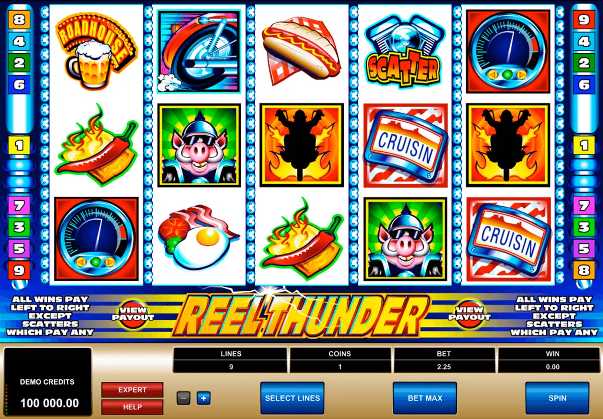 Screenshot of the Reel Thunder slot by Microgaming