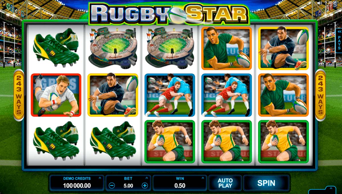 Screenshot of the Rugby Star slot by Microgaming