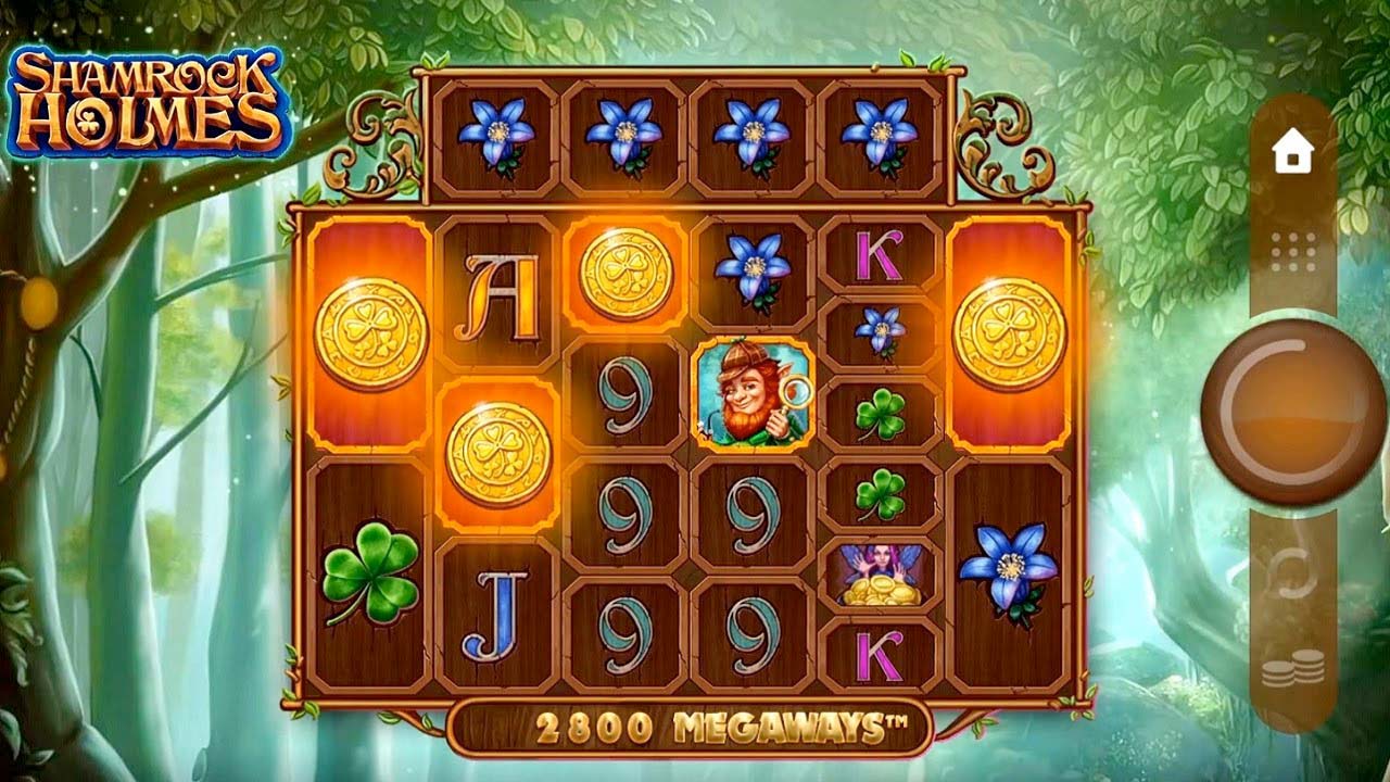 Screenshot of the Shamrock Holmes Megaways slot by Microgaming