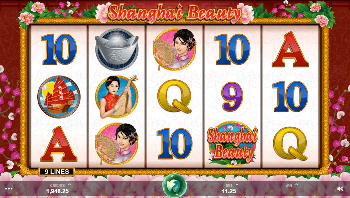 Screenshot of the Shanghai Beauty slot by Microgaming