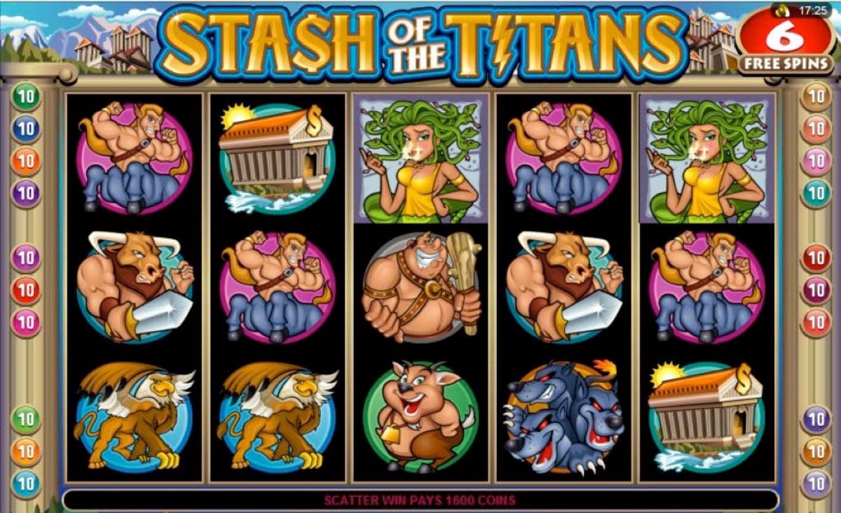 Screenshot of the Stash of the Titans slot by Microgaming