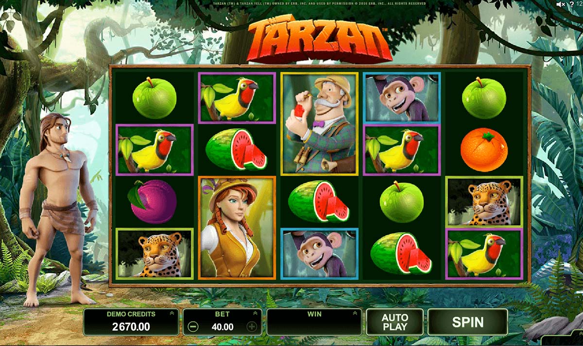 Screenshot of the Tarzan slot by Microgaming