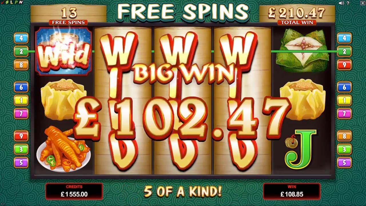 Screenshot of the Win Sum Dim Sum slot by Microgaming